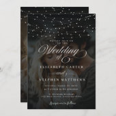 お洒落妖精のライトナイト結婚写真 招待状 (正面/裏面)