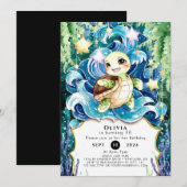 お洒落子ガメ誕生日 招待状 (正面/裏面)