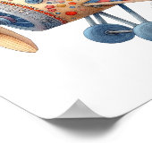 お洒落子供部屋アート古飛んでいる機 ポスター (角)