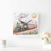 お洒落子供部屋壁時計 スクエア壁時計 (ホーム)