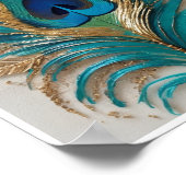 お洒落孔雀の羽毛アートワークのポスターWall Art ポスター (角)