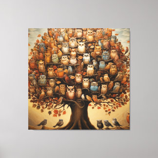 お洒落安息日：フクロウに飾られた樹上園 キャンバスプリント