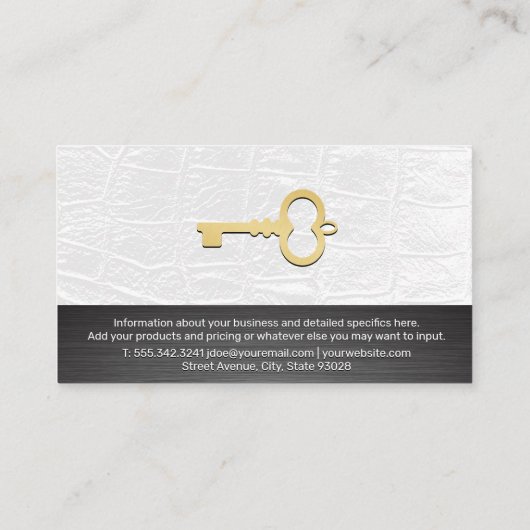 お洒落実在ミニマルデザイン | 鍵 名刺 (裏面)