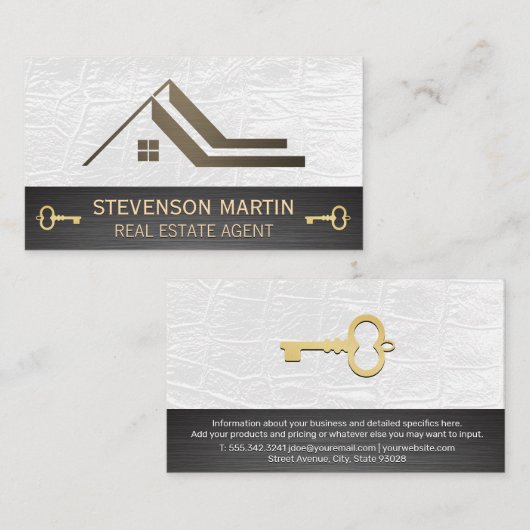 お洒落実在ミニマルデザイン | 鍵 名刺 (正面/裏面)