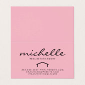 お洒落実在不動産業者（ピンク） 名刺 (外部フラット)