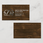 お洒落実在Estate Logo | 木目背景 名刺 (正面/裏面)