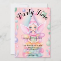 お洒落小妖精や小人パーティの招待状