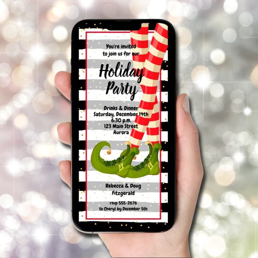 お洒落小妖精や小人レッグクリスマス 招待状