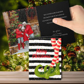 お洒落小妖精や小人レッグ折りクリスマスフォト シーズンカード