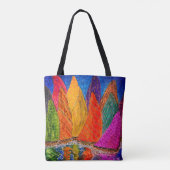 お洒落帆船カラフルトートバッグ トートバッグ (裏面)