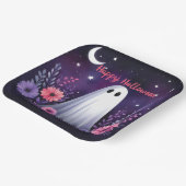 お洒落幽霊とフローラ不気味ピンクパープル ペーパープレート (傾斜あり)