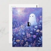 お洒落幽霊と猫inトワイライトメドウ ポストカード (正面/裏面)