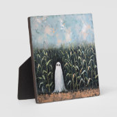 お洒落幽霊コーン絵を描フィールド フォトプラーク (正面)