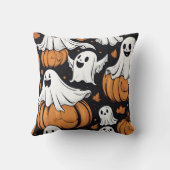 お洒落幽霊遊がハロウィーンのカボチャの中に クッション (裏面)