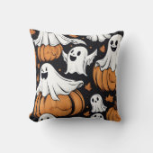 お洒落幽霊遊がハロウィーンのカボチャの中に クッション (正面)