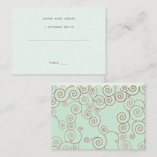 お洒落座席表テンプレート プレイスカード (正面/裏面)