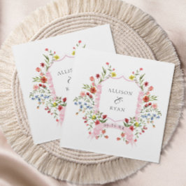 お洒落庭園の結婚式クレストモノグラム スタンダードカクテルナプキン