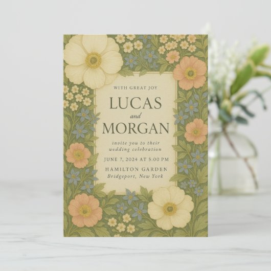 お洒落庭園の結婚式招待状 招待状 (スタンド正面)