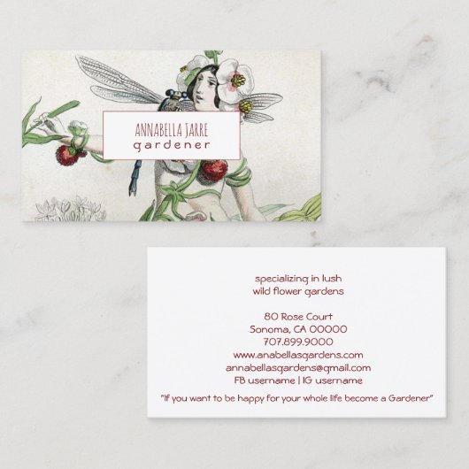 お洒落庭師の地主の喜びフローラ 名刺 (正面/裏面)