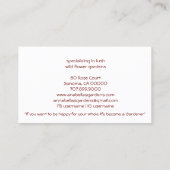 お洒落庭師の地主の喜びフローラ 名刺 (裏面)