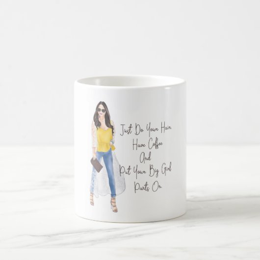 お洒落引用文「大きな女の子のパンツを履け」 コーヒーマグカップ (中央)