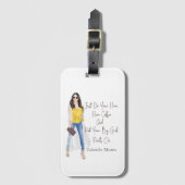 お洒落引用文「大きな女の子のパンツを履け」 ラゲッジタグ (正面縦)