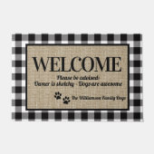 お洒落愛犬家パーソナライズされた歓迎 ドアマット (正面)