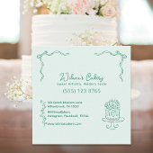 お洒落手描き結婚ケーキ店 スクエア名刺