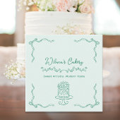 お洒落手描き結婚ケーキ店 スクエア名刺