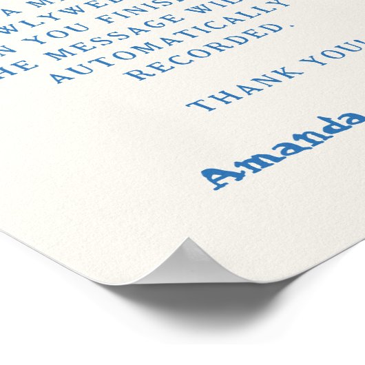 お洒落手書きオーディオゲ結婚ストブックの署名 ポスター (角)