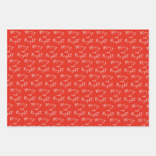 お洒落手書きスクリプメリートと明るいクリスマス ラッピングペーパーシート