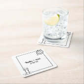 お洒落手書きディスコパーソナライズされた結婚ズ スクエアペーパーコースター (インサイチュ)