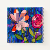 お洒落抽象芸術カスタムフローラ文字 ノートブック (裏面)