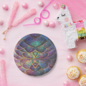 お洒落抽象芸術ドラゴンはかりで測カッコいいフラクタルアート ペーパープレート (パーティー)