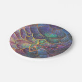 お洒落抽象芸術ドラゴンはかりで測カッコいいフラクタルアート ペーパープレート (アングル)