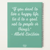 お洒落抽象芸術バードティール（緑がかった色）紫フローラ プランナー手帳 (裏面)