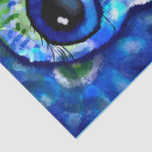 お洒落抽象芸術フクロウ青い緑のフローラの分離 薄葉紙 (詳細)