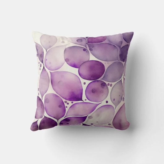 お洒落抽象芸術水彩パープル装飾用クッション クッション (裏面)