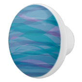 お洒落抽象芸術水色パターン セラミックノブ (右)