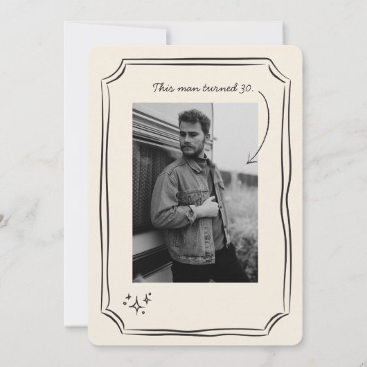 お洒落描ファンキー応援ビアーズ30誕生日 招待状 (裏面)