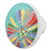 お洒落数々の水彩デイジー花 セラミックノブ (右)