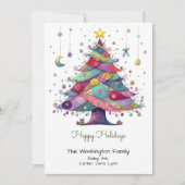 お洒落数々の色クリスマスツリー シーズンカード (正面)