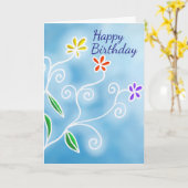 お洒落数々の花誕生日カード カード (黄色い花)