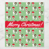 お洒落文字バンド付きクリスマスラマ ワインラベル (シングルラベル)