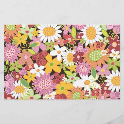 お洒落春の花カラフルフローラ 便箋 (裏面)