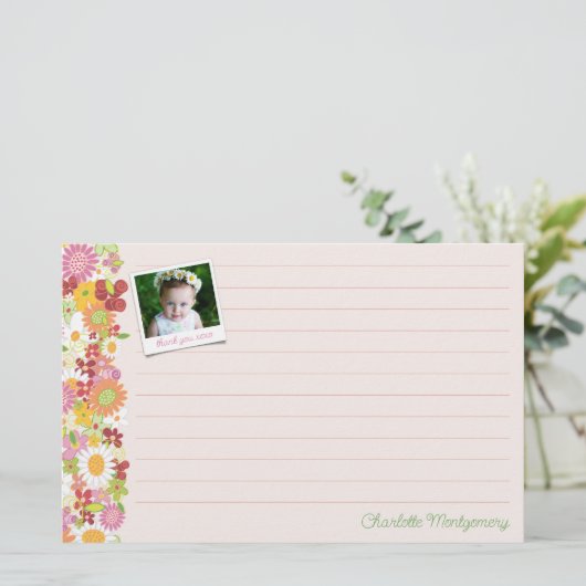 お洒落春の花カラフルフローラ 便箋 (スタンド正面)