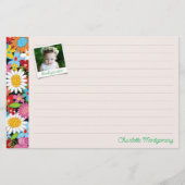 お洒落春の花ガーデンありがとう写真 便箋 (正面)