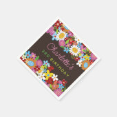 お洒落春の花ガーデンバースデーパーティー スタンダードカクテルナプキン (角)