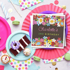 お洒落春の花ガーデンバースデーパーティー スタンダードカクテルナプキン