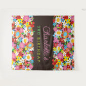 お洒落春の花ガーデンバースデーパーティー タペストリー (正面(横))